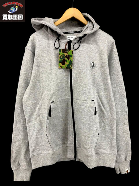 A Bathing Ape アベイシングエイプ Double Knit Wide Zip パーカー グレー L 中古 Hidad Cl