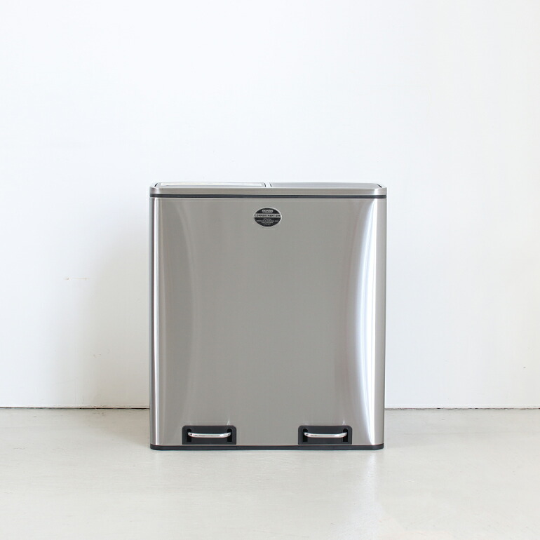 【100円クーポン配布中】DULTON[ダルトン] 2-COMPARTMENT BIN 60 [分別ゴミ箱 ダストボックス ペダル式 インナーボックス付属 2分別 60L(各30L) ステンレス]☆