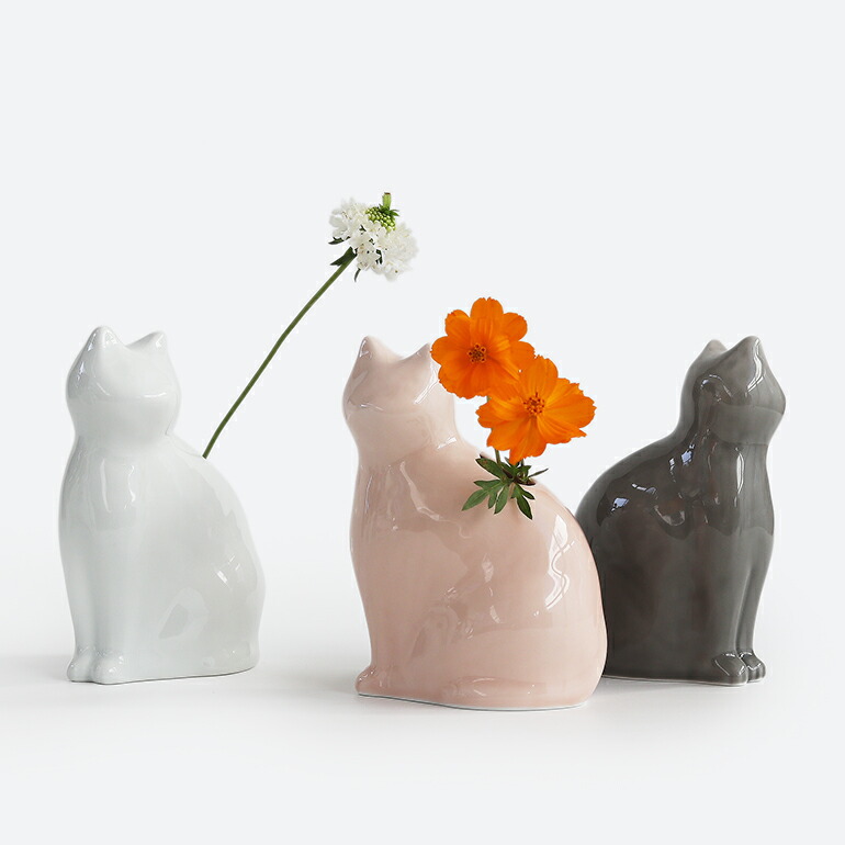 IDEE 秋山花 アート 琉球ガラス 白鳥 猫 フラワーベース IDEE 秋山花 アート 琉球ガラス 白鳥 猫 フラワーベース ネコ フラワー