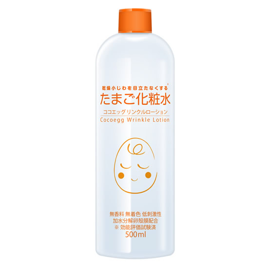 楽天市場 クーポン配布中 ココエッグ リンクルローションたまご化粧水 500ml たまご化粧水 乾燥小じわ 乾燥肌 アイケイ オイルフリー 界面活性剤フリー Okショップ