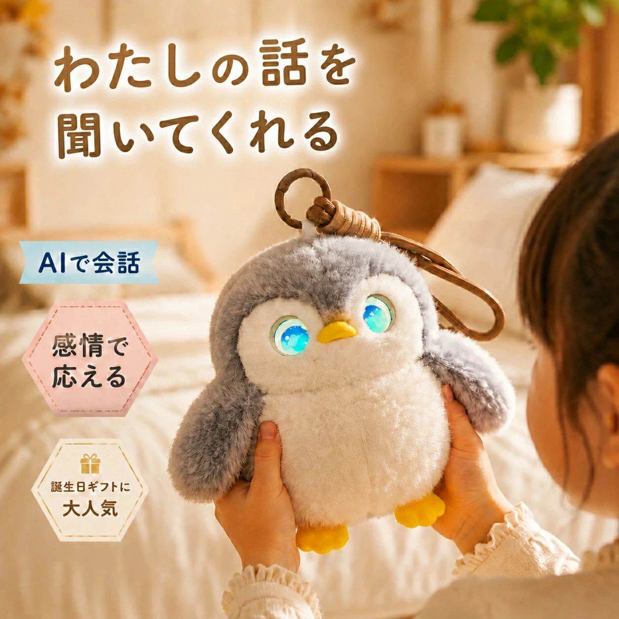 AIおしゃべりぬいぐるみ しゃべる ペンギン ChatGPT対応 音声認識 タッチセンサー 癒し アプリ連動 キッズ 英語学習 英会話 66言語 子供 女の子 男の子 誕生日 クリスマス プレゼント ギフト 一人暮らし 高齢者 おもちゃ 知育玩具 音声対話 贈り物|OKT