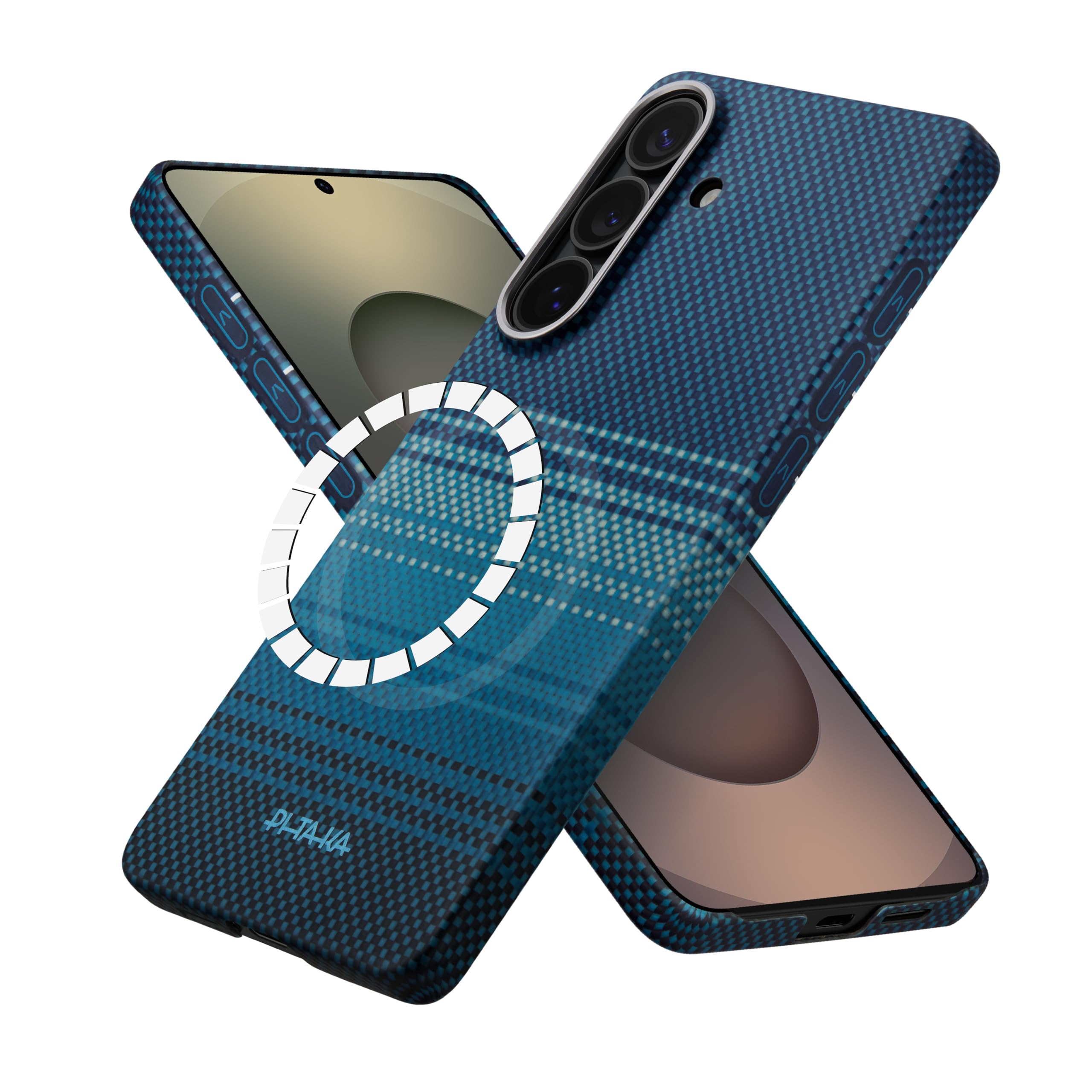 【極薄NFC相応う】PITAKA Galaxy S26 Plus用入れもの MagSafe相応う ピン名取り草付き添い人 NFC相応う アラミド衣料繊維製 超薄 超軽さ 耐衝撃 ミニマリスト 分かりやすい 無線電話申し受ける相応う S26+押しかぶせる Moonrise柄