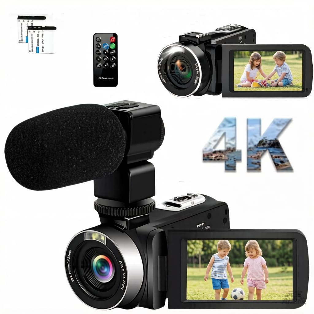 テレビカメラ 4K 75MP 30FPS 18Xデジタル望遠レンズ 外後ばらいマイクロホン嘱する LEDフィル点火装置役立つこと 3.0in LCD映写幕 Vlog写真機 YouTube用webカメラ 束の間食い止める役立つこと 遠隔操作付き添い人 乾電池2個 日本...