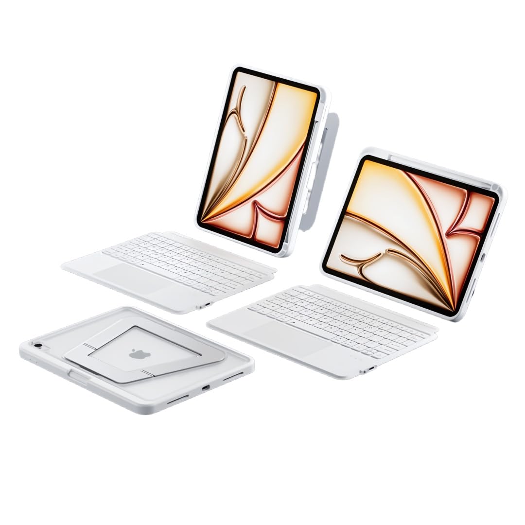 縦置き相応う iPadPro13in (M5/M4、2025/2024)相応う 鍵盤容れもの 軽銀照明ランプ タッチパッド 7色うしろ側点火装置付き添い人 米軍MIL標準尺度半澄み切った取りまかなう 磁石分け隔てる式 半せつ然たる 薄型 軽さ 多役立つこと ...