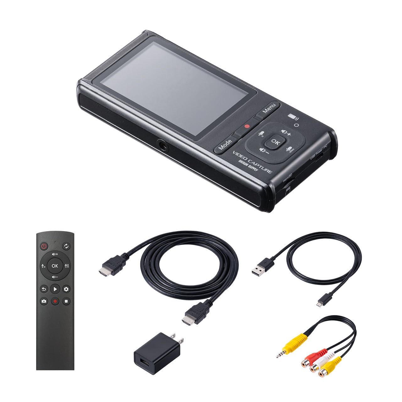 サンワダイレクト ビデオキャプチャー キャプチャーボード パソコン不必要 HDMI/RCAインプット 4K30 マイクロホンインプット Switch/なおなお書き5/なおなお書き4/Xbox/Wiiu相応う 取り組み実況生配送 円卓会議 ライブ配送 VHS 録画 400-MEDI040