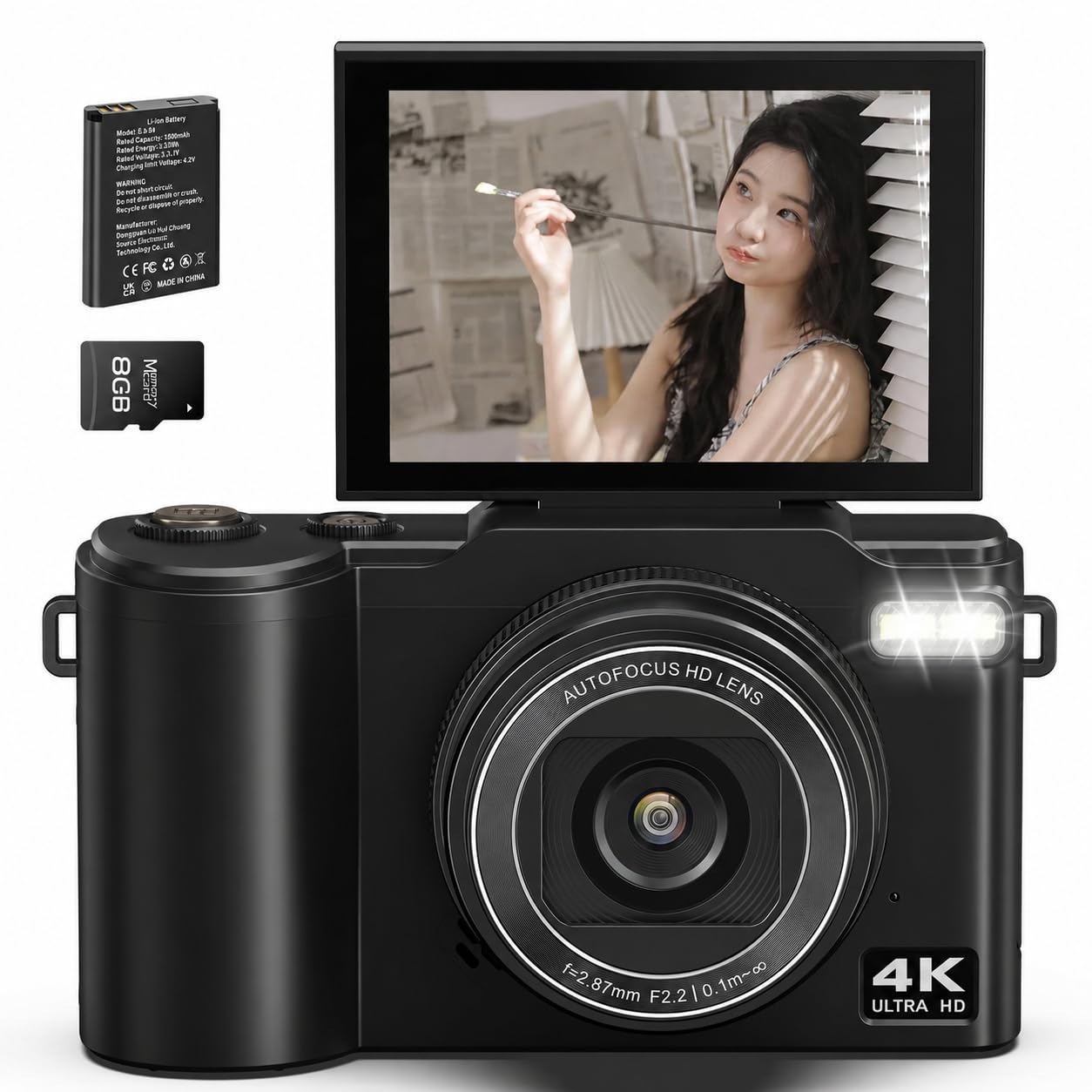 Beho ディジカメ 4K録画 64MP デジタル写真機 180度回転させる能力のある見せびらかす 18倍デジタル望遠レンズ オート興味の中心 盛りだくさんな水漉し 年代順の継続映画化 自撮り 3.0in大画面 8GBマイクロSD歌留多付き添い人 コン...