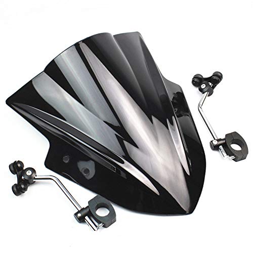 Karun FOR カワサキZ125 Z750 Z800 フロントガラスウィンドスクリーンカバー (ブラック)