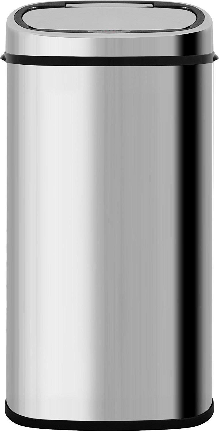 ottostyle.jp 検出器全自動小銃開閉式紙くずかご 大静電容量68L 【しろがね色】 ステンレス鋼 上蓋付き添い人 カテゴリー化 御襁褓 70リッターゴミ袋相応う