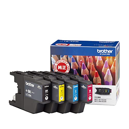 【ブラザー純正】インクカートリッジ4色パック(エコパッケージ) LC12-4PK-E 対応型番:MFC-J6710CDW、MFC-J710D、DCP-J940N、DCP-J540N 他