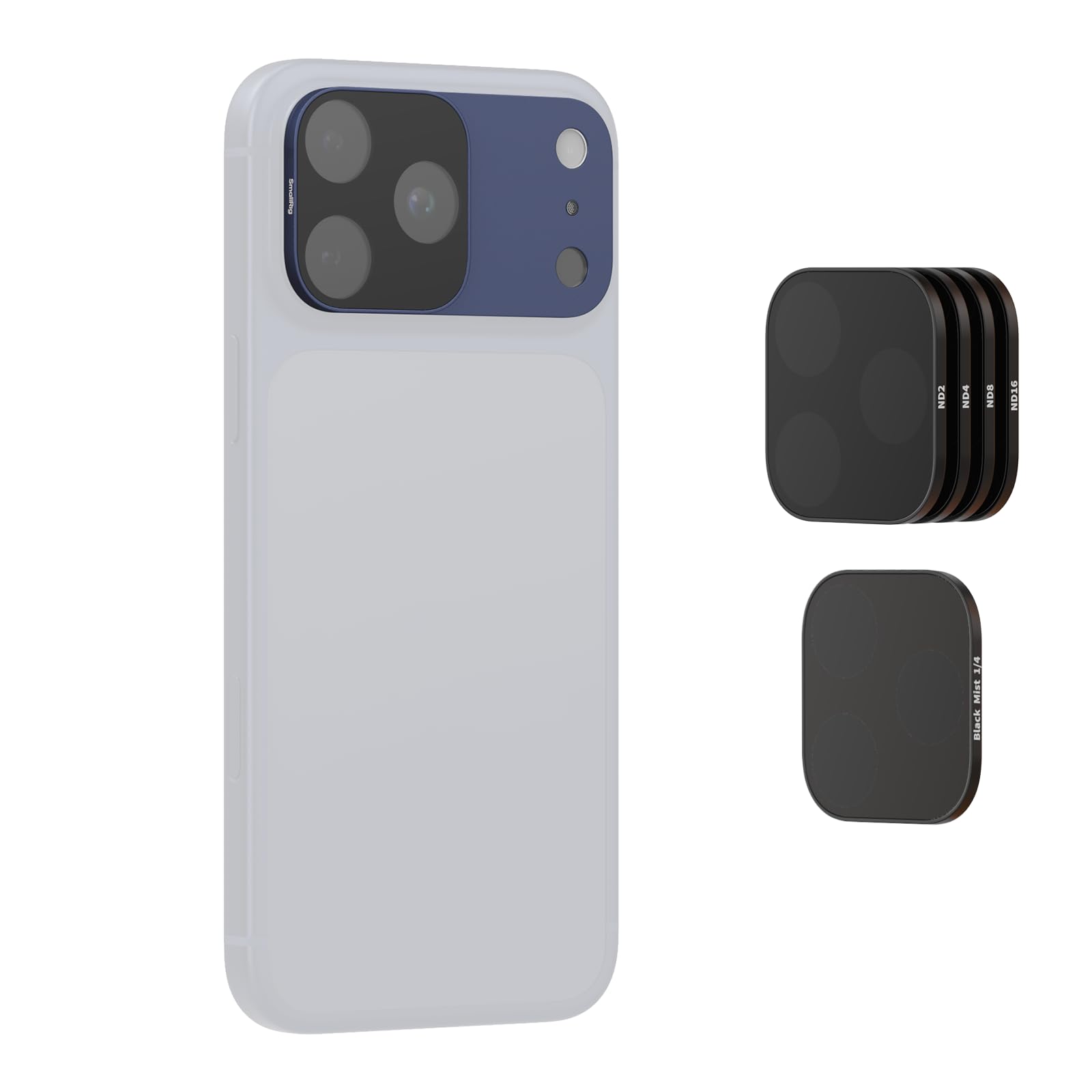 SmallRig iPhone 17 Pro Max用 真四角ND水漉し\u0026ブラックミストフィルターキット、磁石式水晶体水漉し(軍事基地マウント付き添い人)、ブラックミスト鳴りわたる水漉し(1/4in/ND2/ND4/ND8/ND...