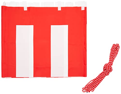 紅白幕 高さ70cm×長さ1260cm (7間) トロピカル 紅白ひも付 KH007-07IN