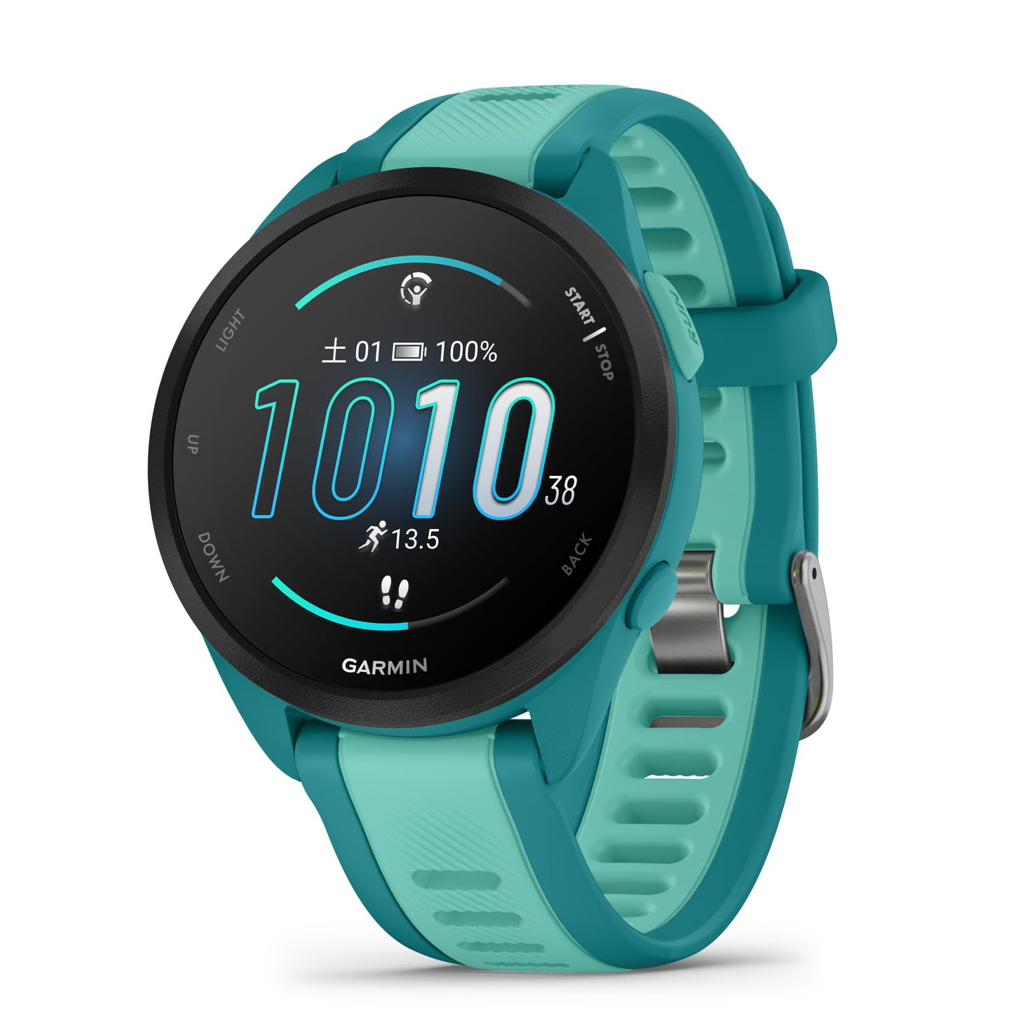 ガーミン(GARMIN) Forerunner 165 Music Turquoise 駈けっくらGPS御覧なさる Android/iOS相応う Suica役立つこと積み上げる AMOLED見せびらかす【日本置き目品】