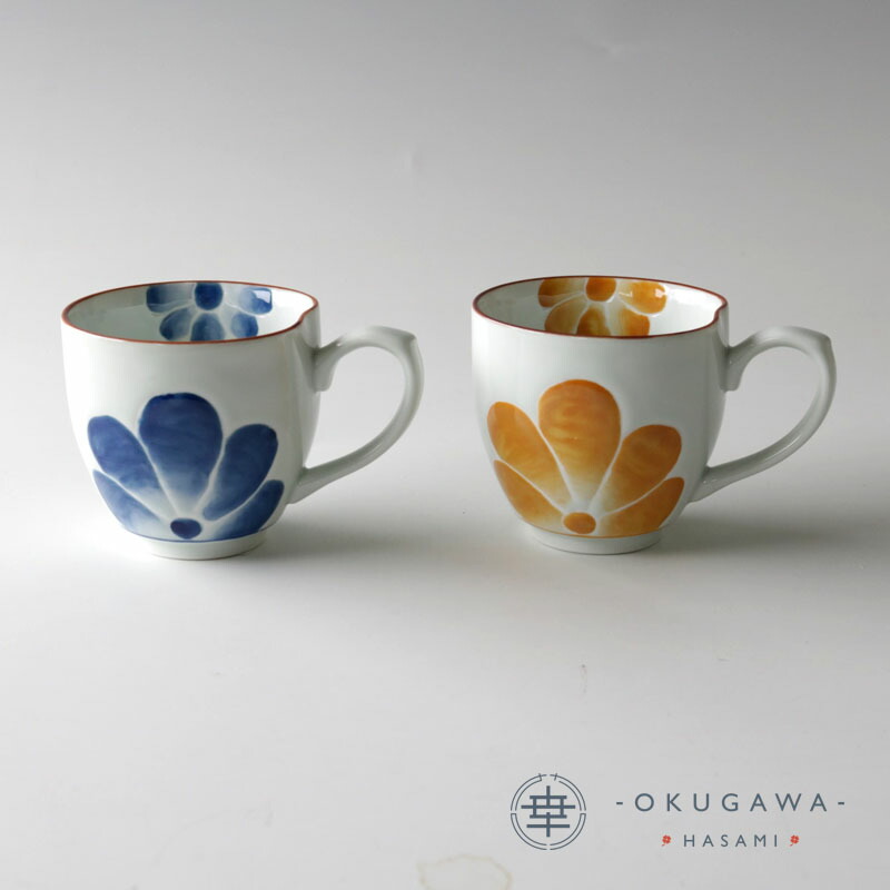 楽天市場】【粉引淡彩】マグカップ (青)/(赤) 波佐見焼