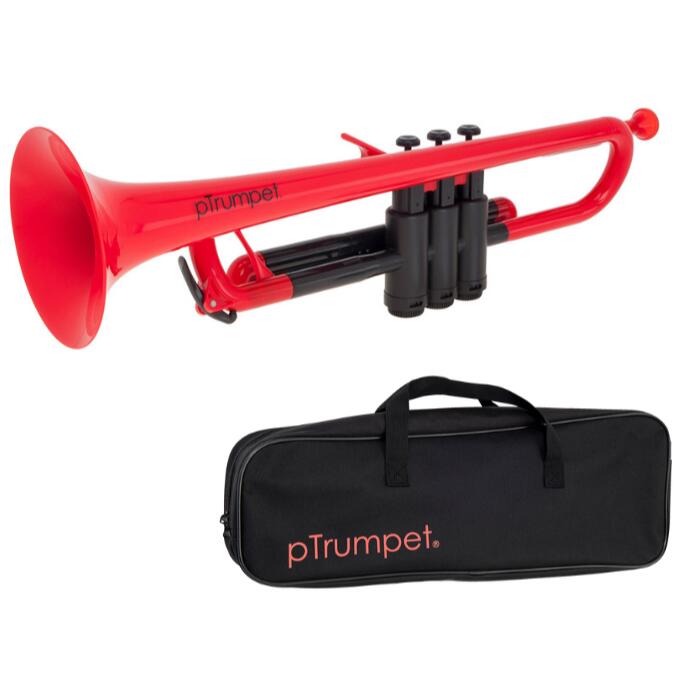 pInstruments pTrumpet B♭調 PTRUMPET1R　レッド 【マウスピース・キャリーバッグ付属】トランペット