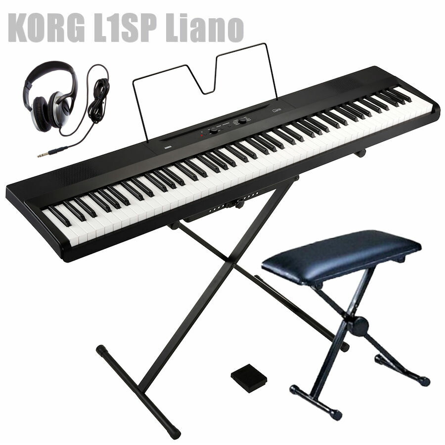 楽天市場】電子ピアノ 88鍵盤 KORG L1SP Liano BLACK コルグ X型
