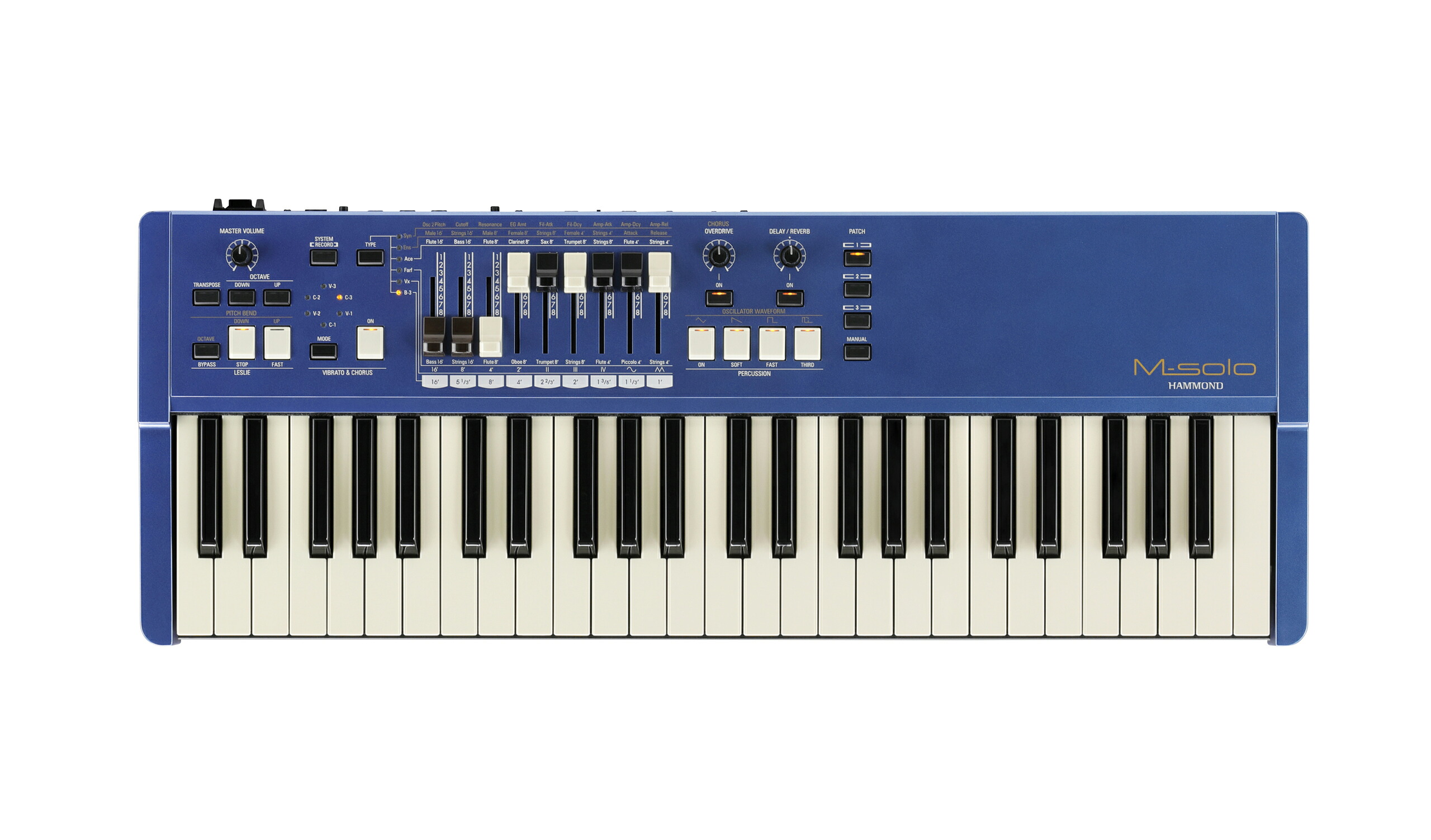 HAMMOND M-solo Blue ハモンド 49鍵盤ドローバーキーボード ブルー 限定カラー 専用ケース購入可