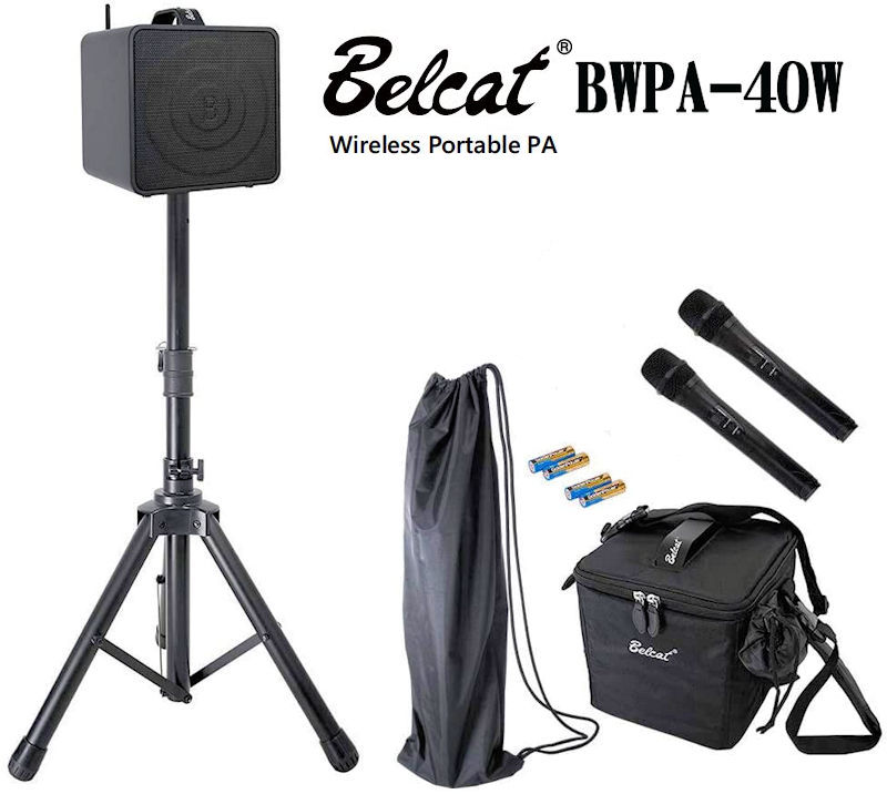Belcat BWPA-40W 周波数帯切替対応 ワイヤレス ポータブルPAシステム (2チャンネル)