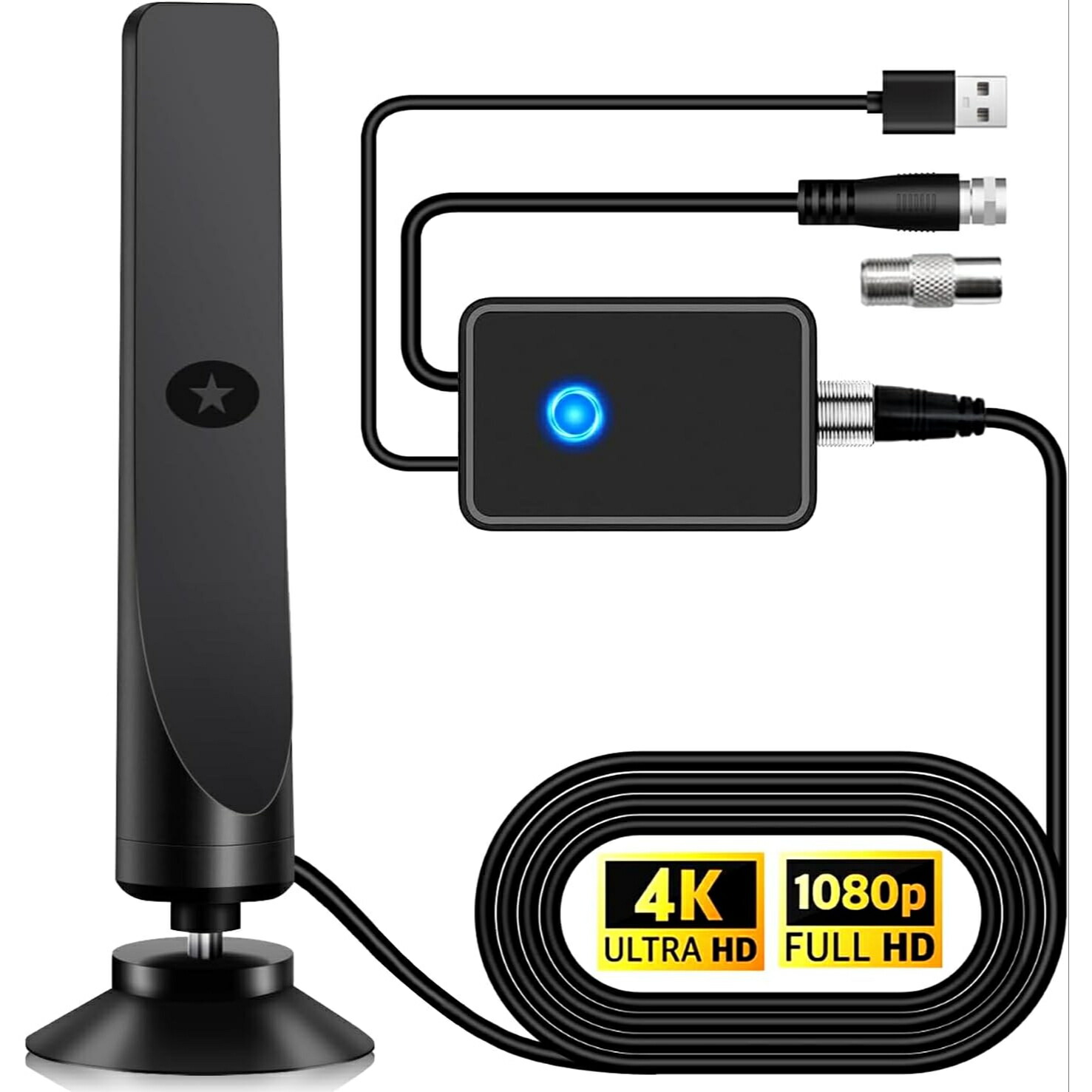 楽天市場】第3世代 室内TVアンテナ 600km受信 4K HD 360度 UHF VHF