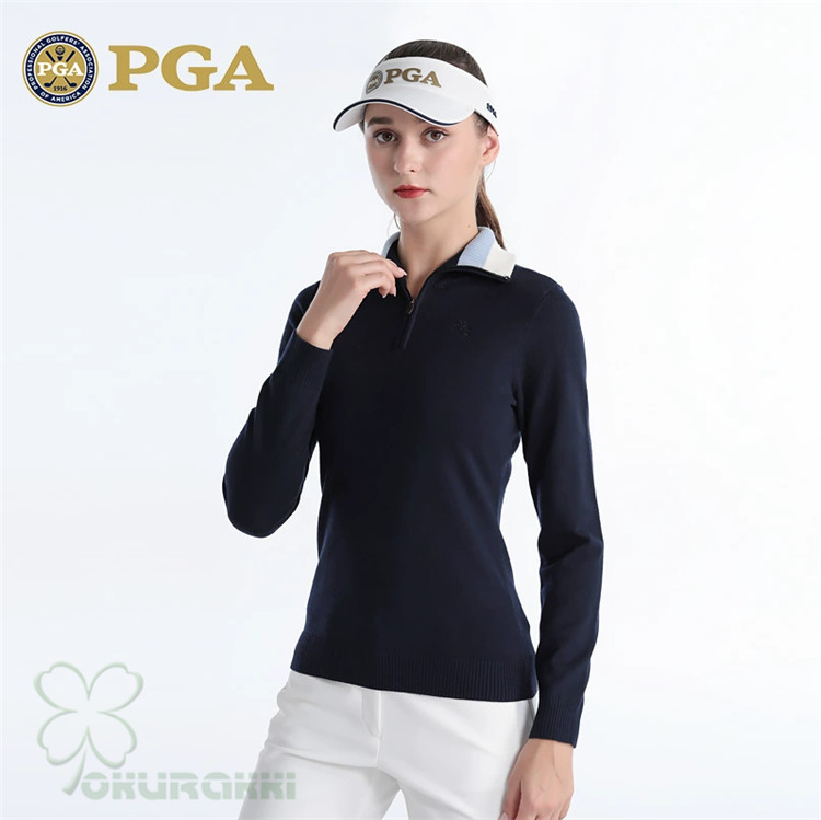 ゴルフ GOLF 羊毛プルオーバー 秋 冬 レディース 厚地の外套 ゴルフ御召しもの 編み物プルオーバー 防寒 生あたたかい 差し上げ物 差し上げ物