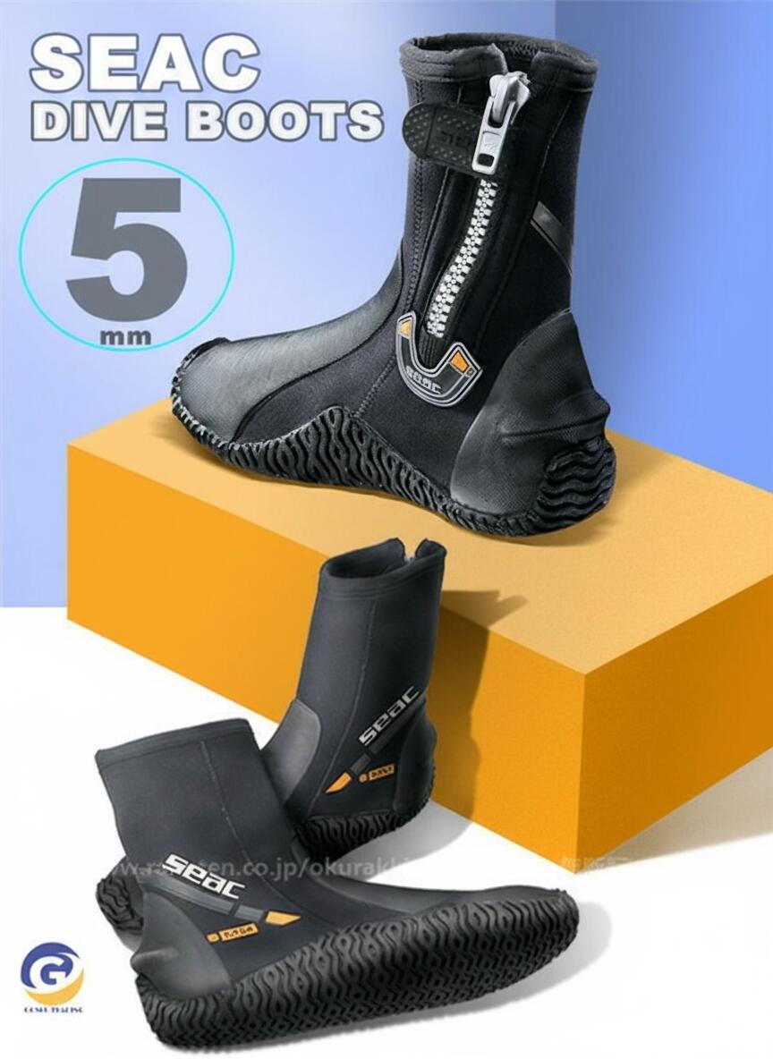 ウェットスーツ 男女兼用 ダイビング ブーツ 5mm ハイカット ジッパー ブーツ マリンシューズ Diving Wetsuits｜オークラッキ 店