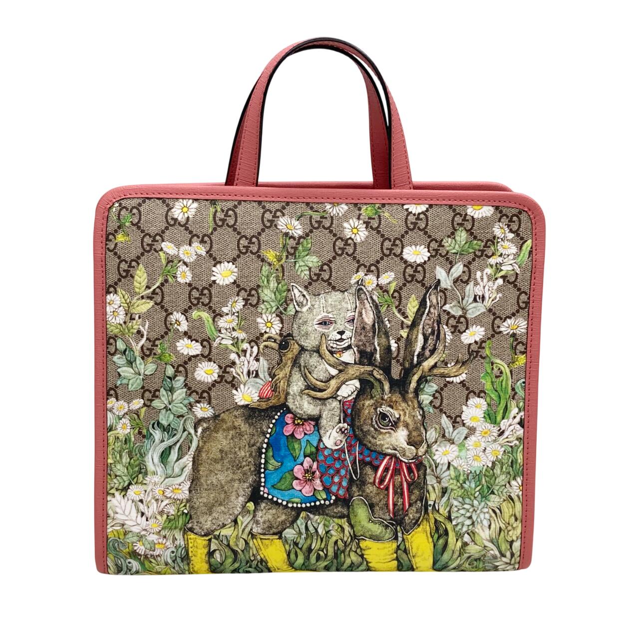 【中古】GUCCI/グッチ ヒグチユウコ.チルドレンズ トートバッグ 605614 GG柄 ベージュ ピンク 箱/保存袋/リボン/タグ付き 1538702-3【他サイト併売品】