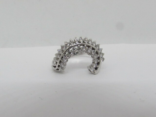 Pt900　ダイヤ入りデザインリング【中古】＃１３