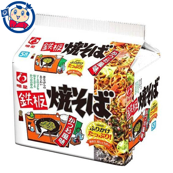 明星 鉄板焼そばかつお風味 5食パック×6個入×2ケース
