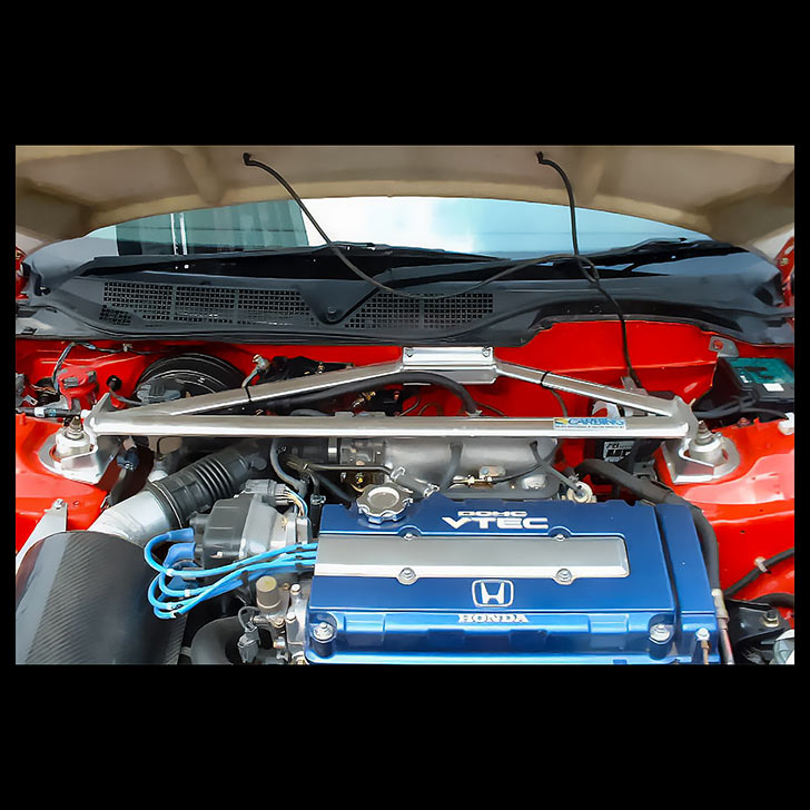 フロント ストラットタワーバー シビック EK4 アルミ Type-I EK9 オクヤマ製アルミタワーバー 前後セット OKUYAMA オクヤマ