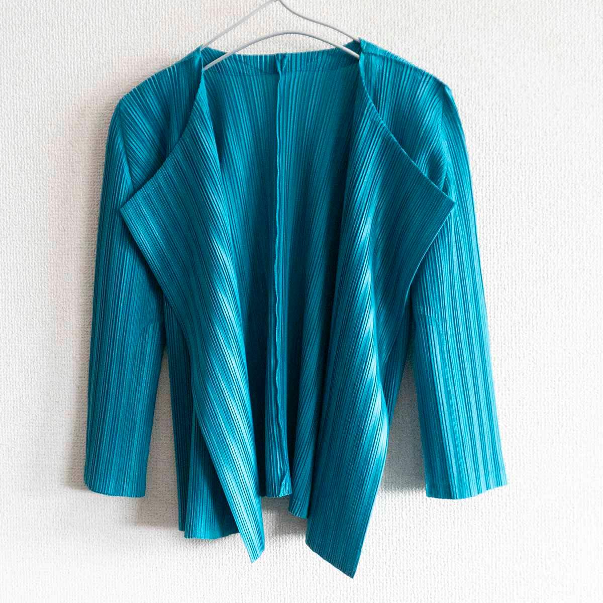 極美品 PLEATS PLEASEグラデーション ロング カーディガン