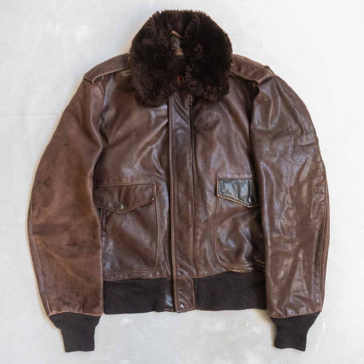美品/希少✨schott フライトジャケット　G-1 184SM 本革　黒　40 美品✨schott フライトジャケット G-1 184SM 本革 ブラウン 40