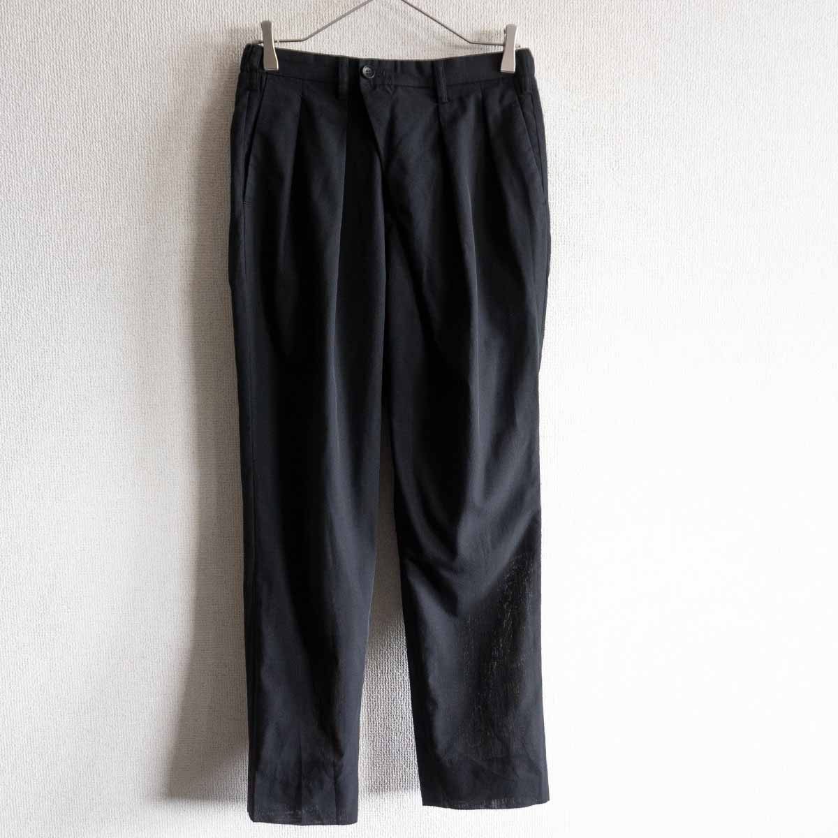 ISSEY MIYAKE イッセイミヤケ タックワイドパンツ　ネイビー ISSEY MIYAKE WHITE LABEL black pants | NOIR ONLINE