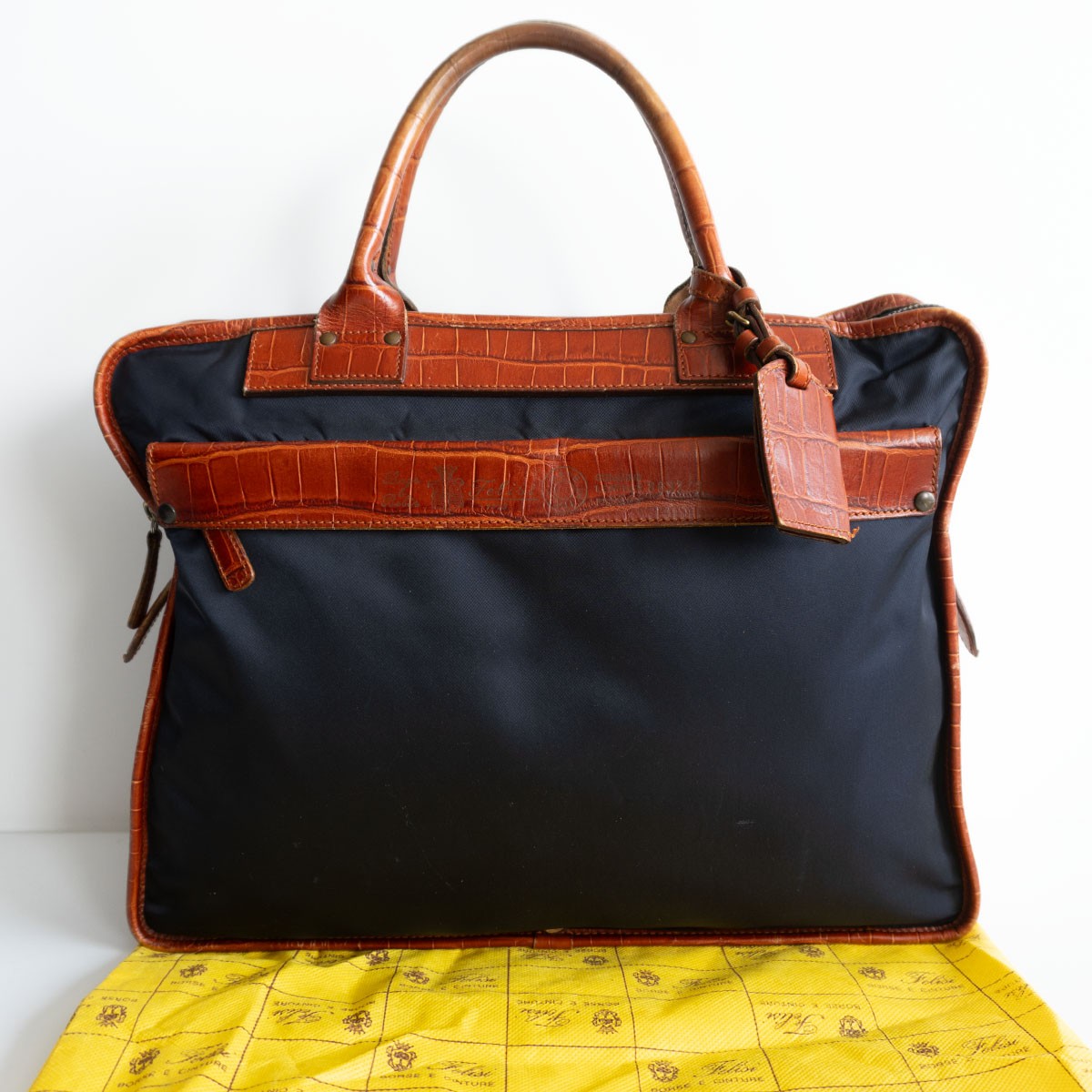 【BEAMS F別注】FELISI【8637/3-DS＋SA ブリーフケース】ナイロン×クロコ型押しレザー ビジネス バッグ フェリージ 25070007