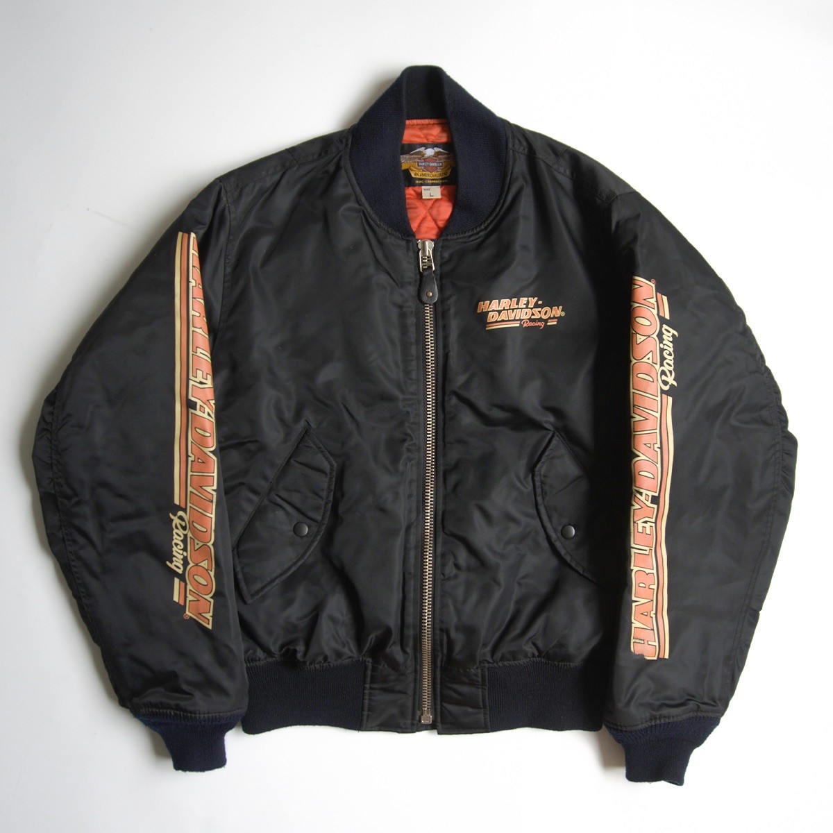 [美品]HARLEY-DAVIDSONHOG MA-1ナイロンフライトジャケット Harley-Davidson MA-1 パッチ付き フライトジャケット - メルカリ
