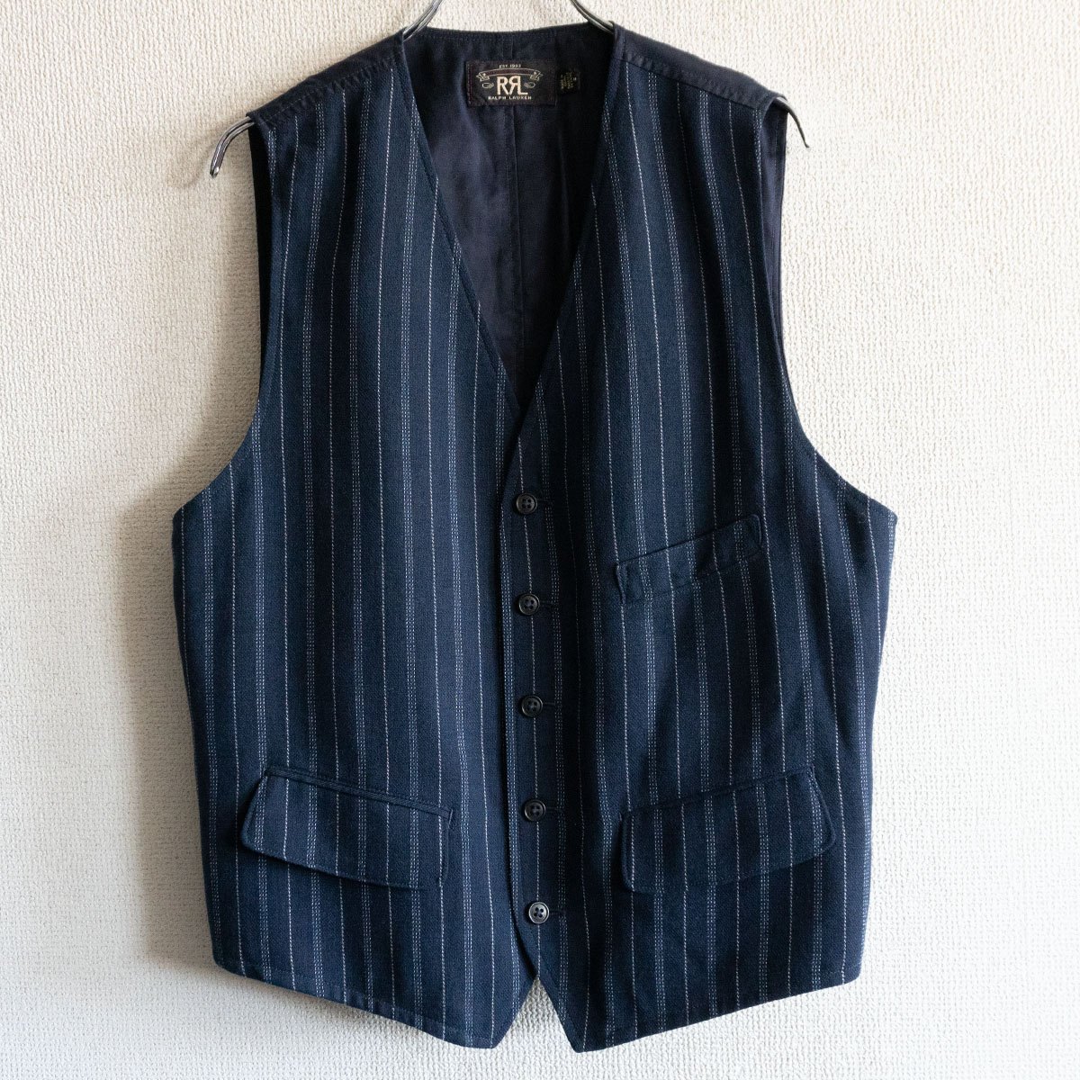 RRL ベスト　三つ星　アメリカ製 RRL - 新品*RRL*インディゴ ストライプド ツイル ベスト*S