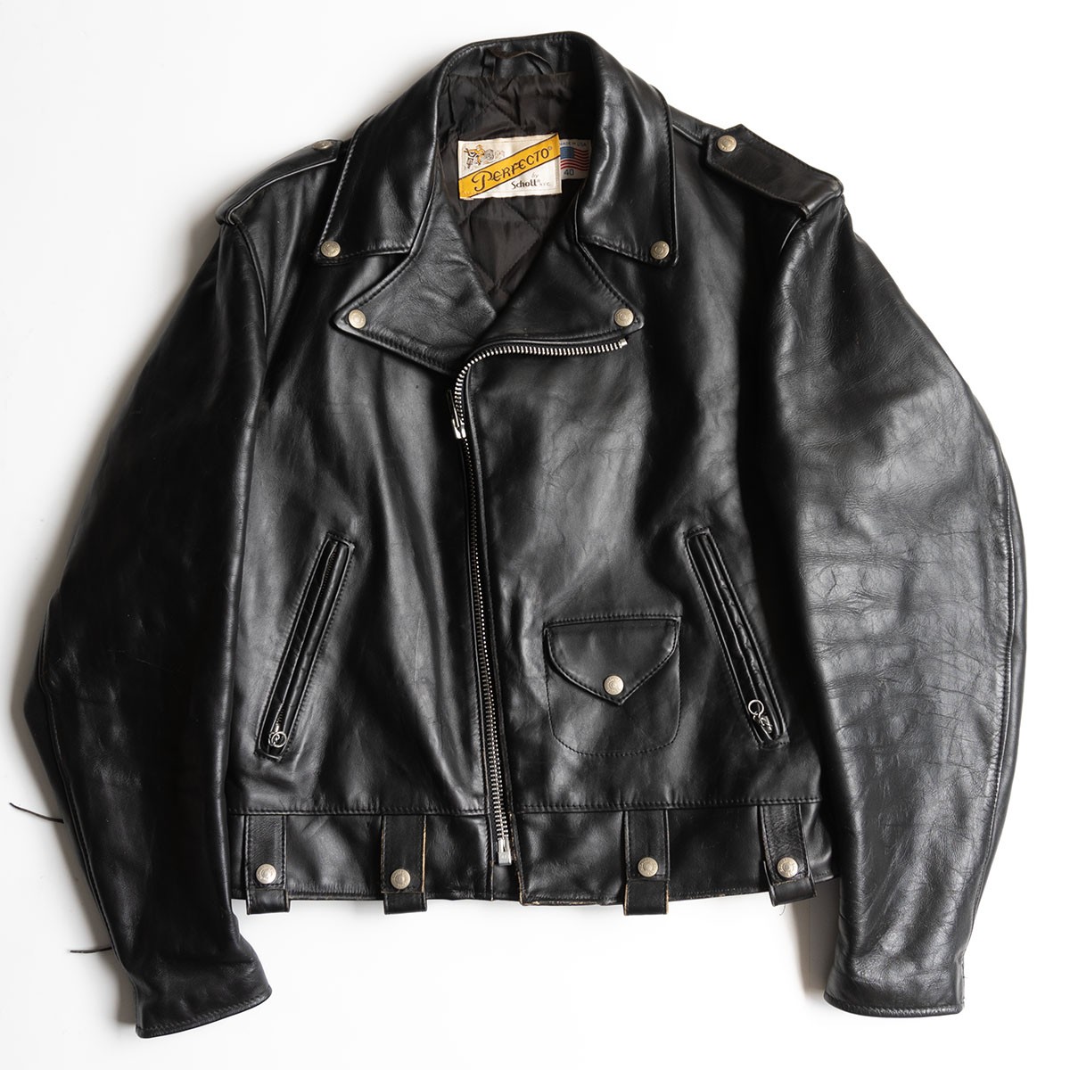美品/希少✨schott ライダースジャケット　シングル　本革　黒　AT641 SCHOTT(ショット) 641 single riders シングルライダース
