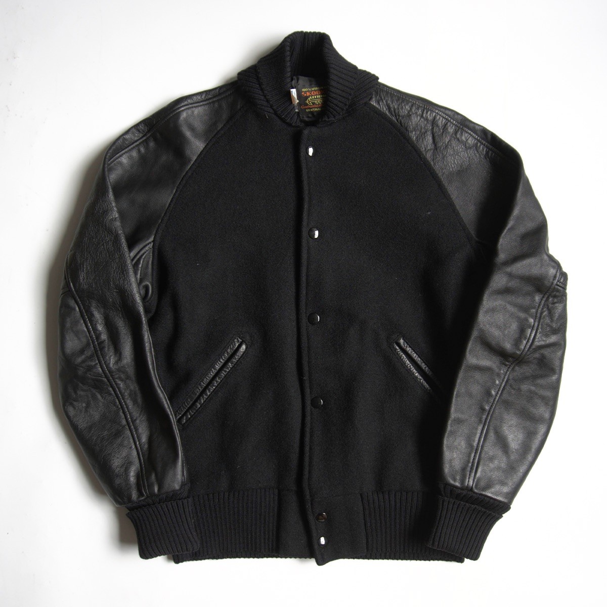 【美品】スクーカム ウールレザースタジャン BERVER別注　定価75,900円 美品】スクーカム ウールレザースタジャン BERVER別注 定価75,