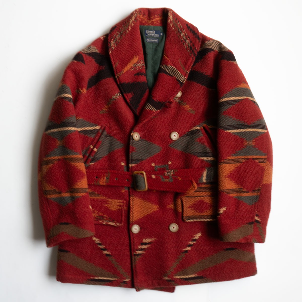 ラルフローレン　ポロコート　ダブルブレスト　千鳥格子　USA製 wnc ポロラルフローレン POLO RALPH LAUREN ダウンジャケット XS