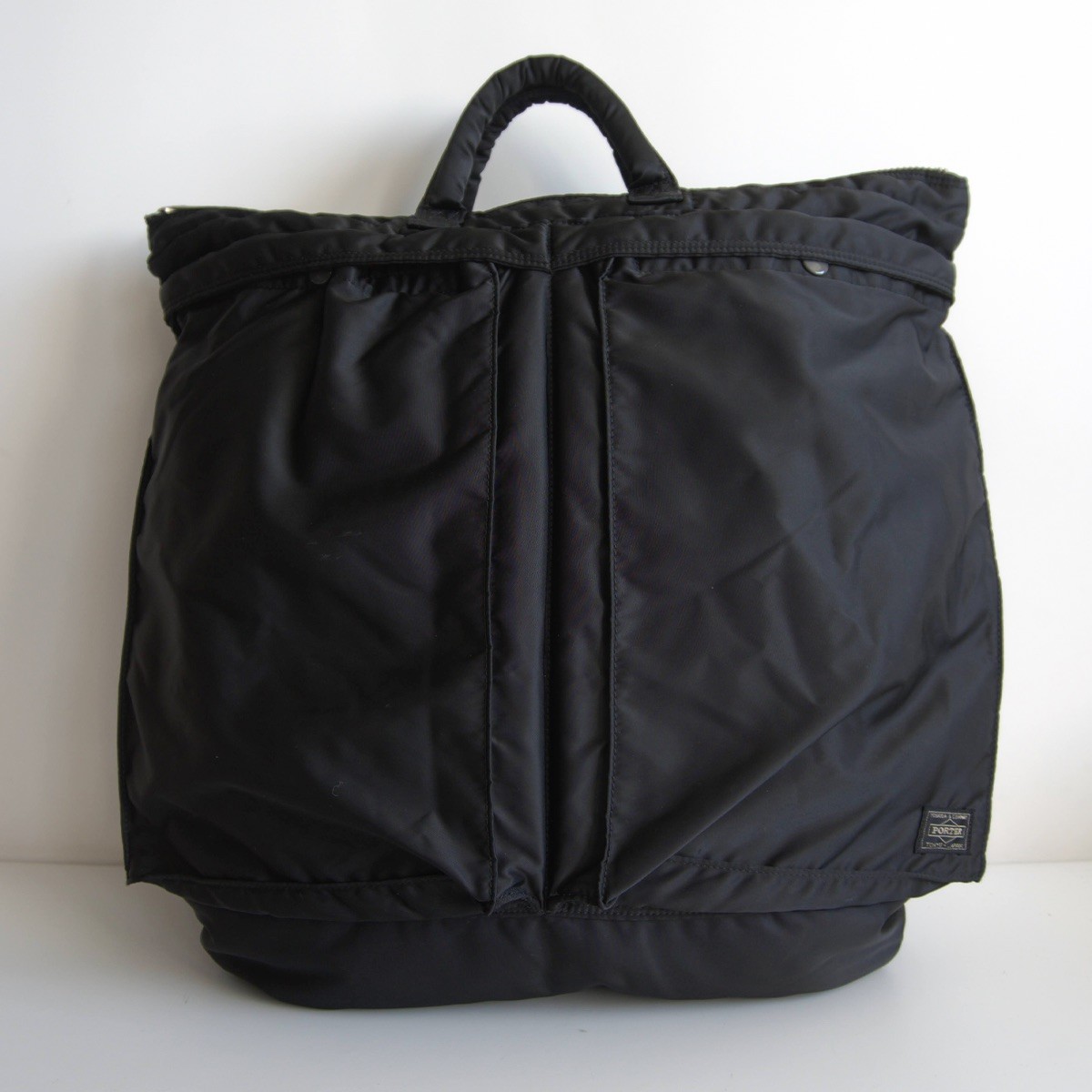 【極美品】 PORTER HYKE トートバッグ ヘルメットバッグ ブラック 黒 送料込！PORTER HYKE ブラック HELMET BAG (LARGE)
