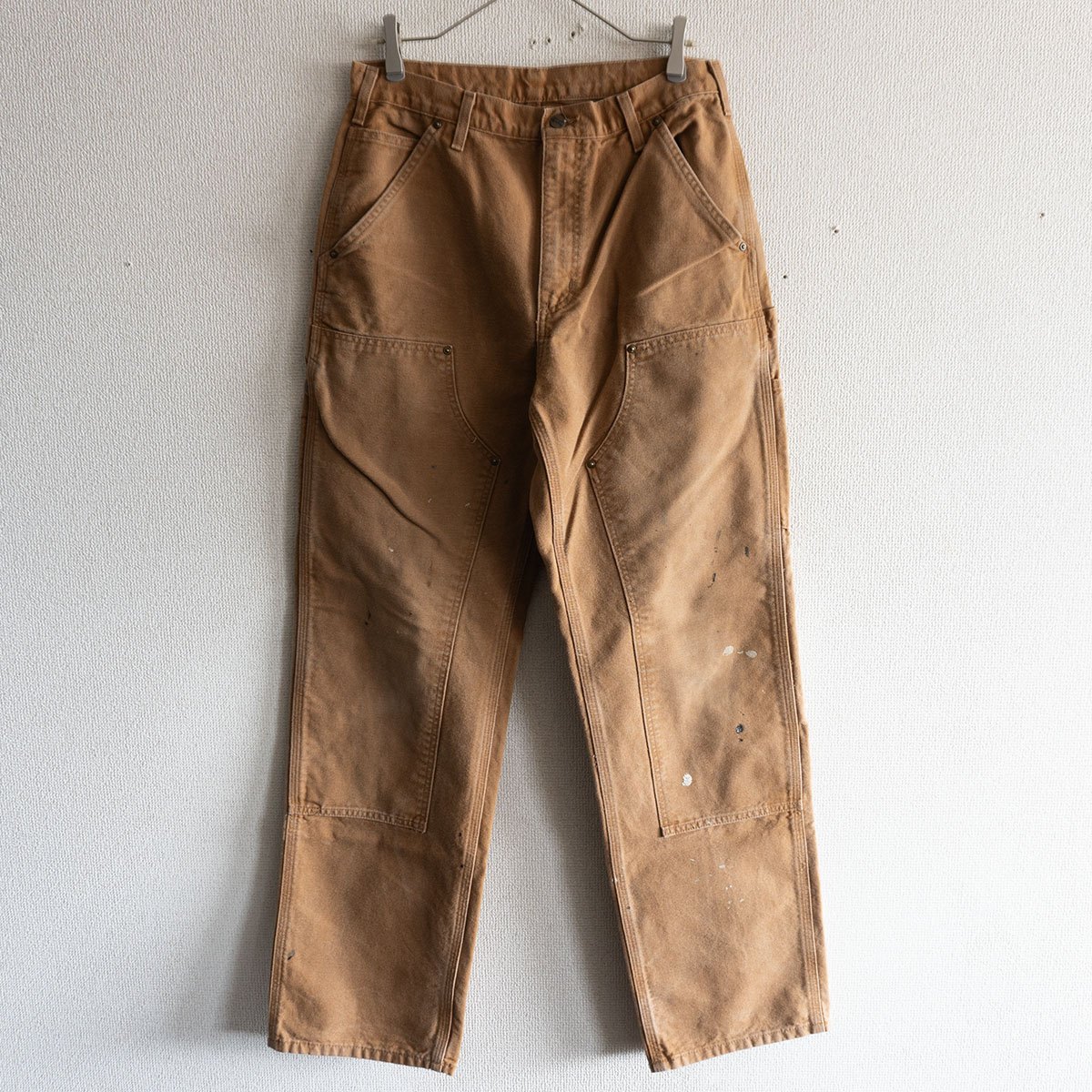 新品 USA製 carhartt ダブルニー ペインターパンツ 34×32 茶系 Carhartt 古着 カーハート ダブルニー ダックペインターパンツ