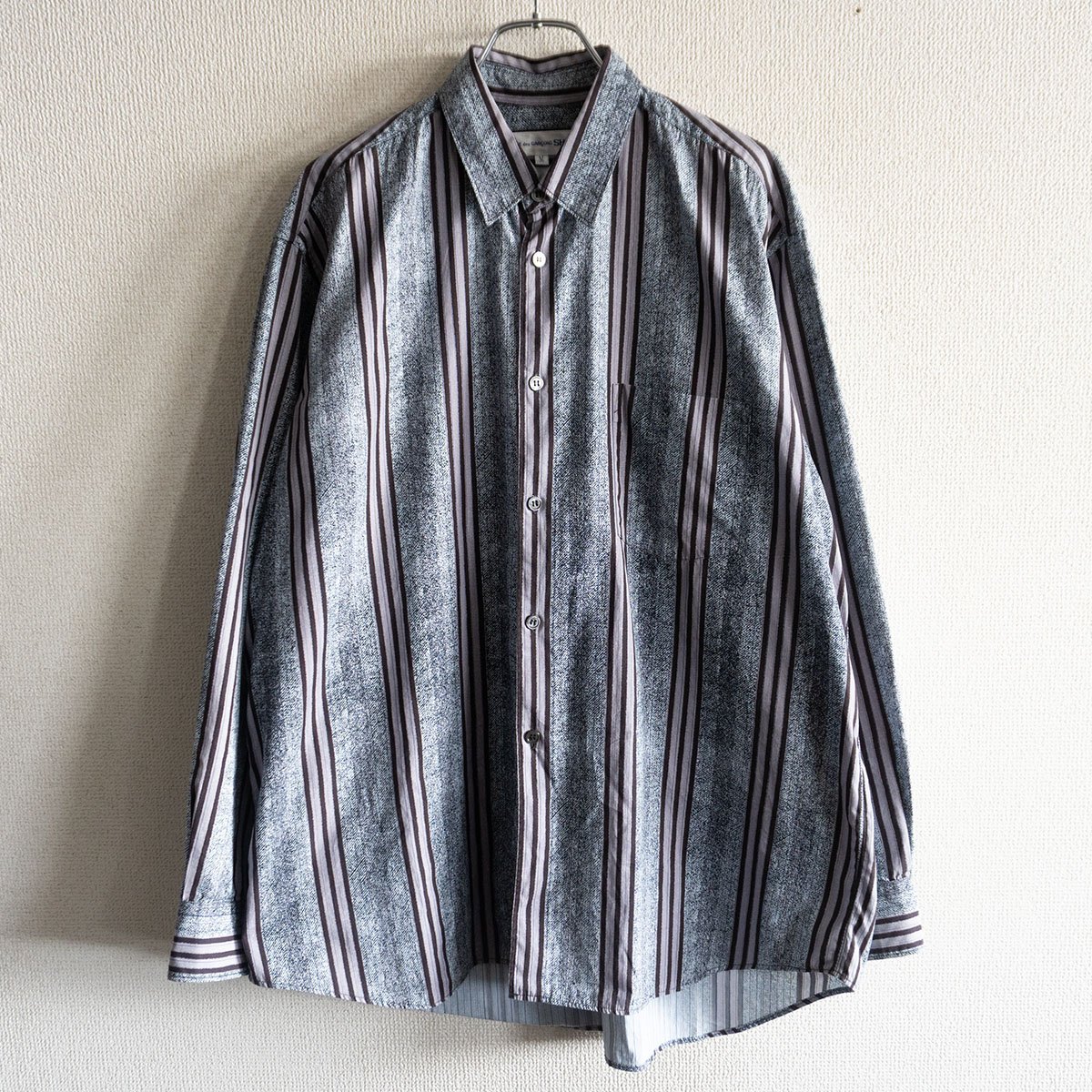 【美品/フランス製】COMME des GARCONS SHIRT【90s 00s オーバーサイズ ストライプ シャツ】M コムデギャルソンシャツ 25100817