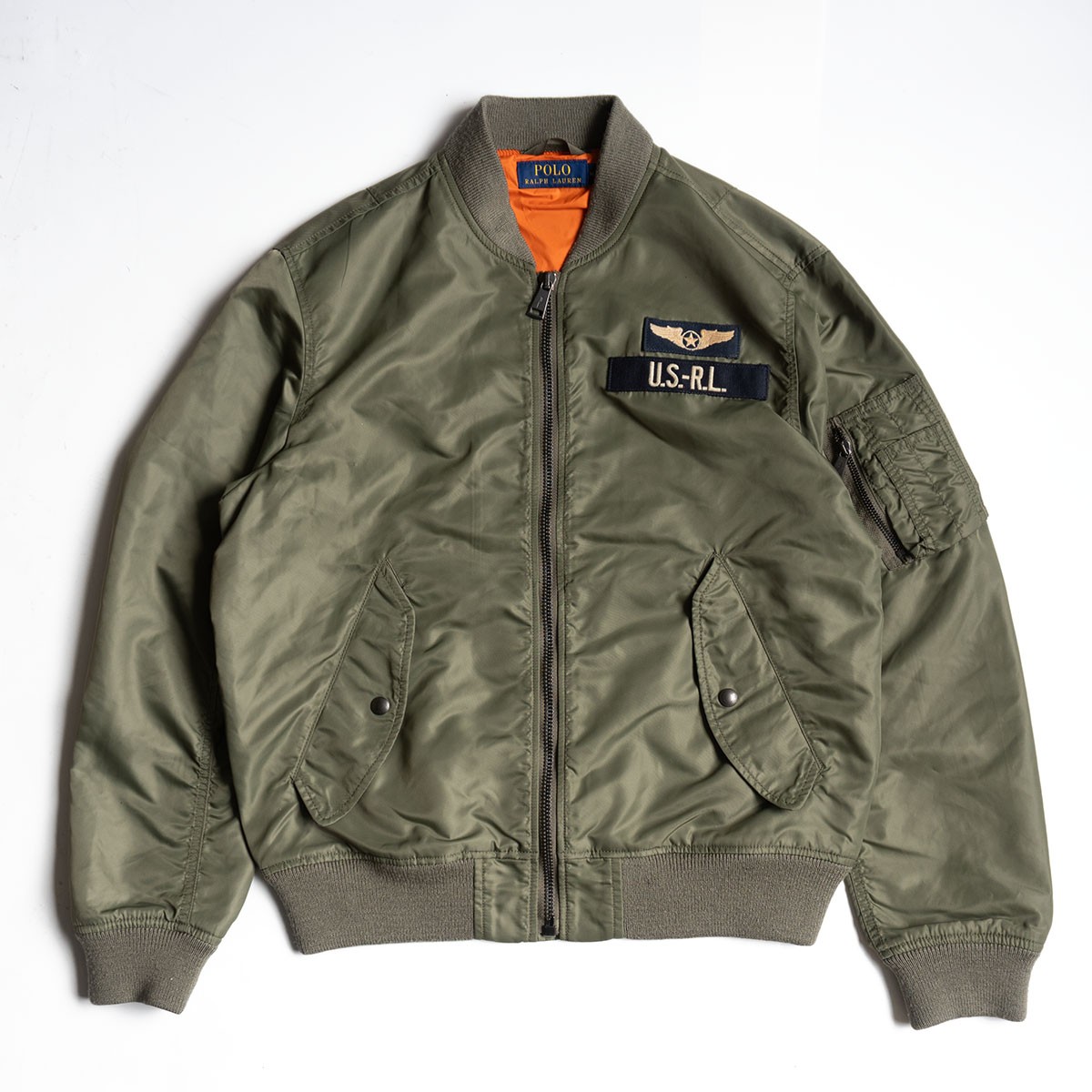 ☆希少☆ラルフローレンMA-1フライトジャケット カーキグリーン 山 90s