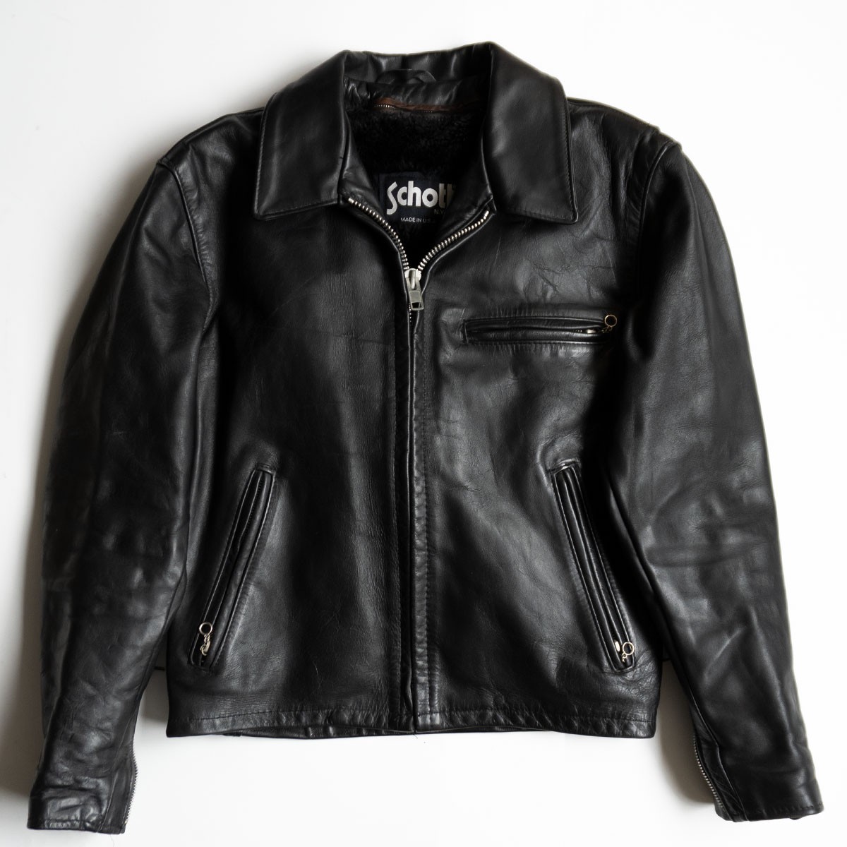 楽天市場】【美品】SCHOTT【641E/シングルライダースジャケット】42