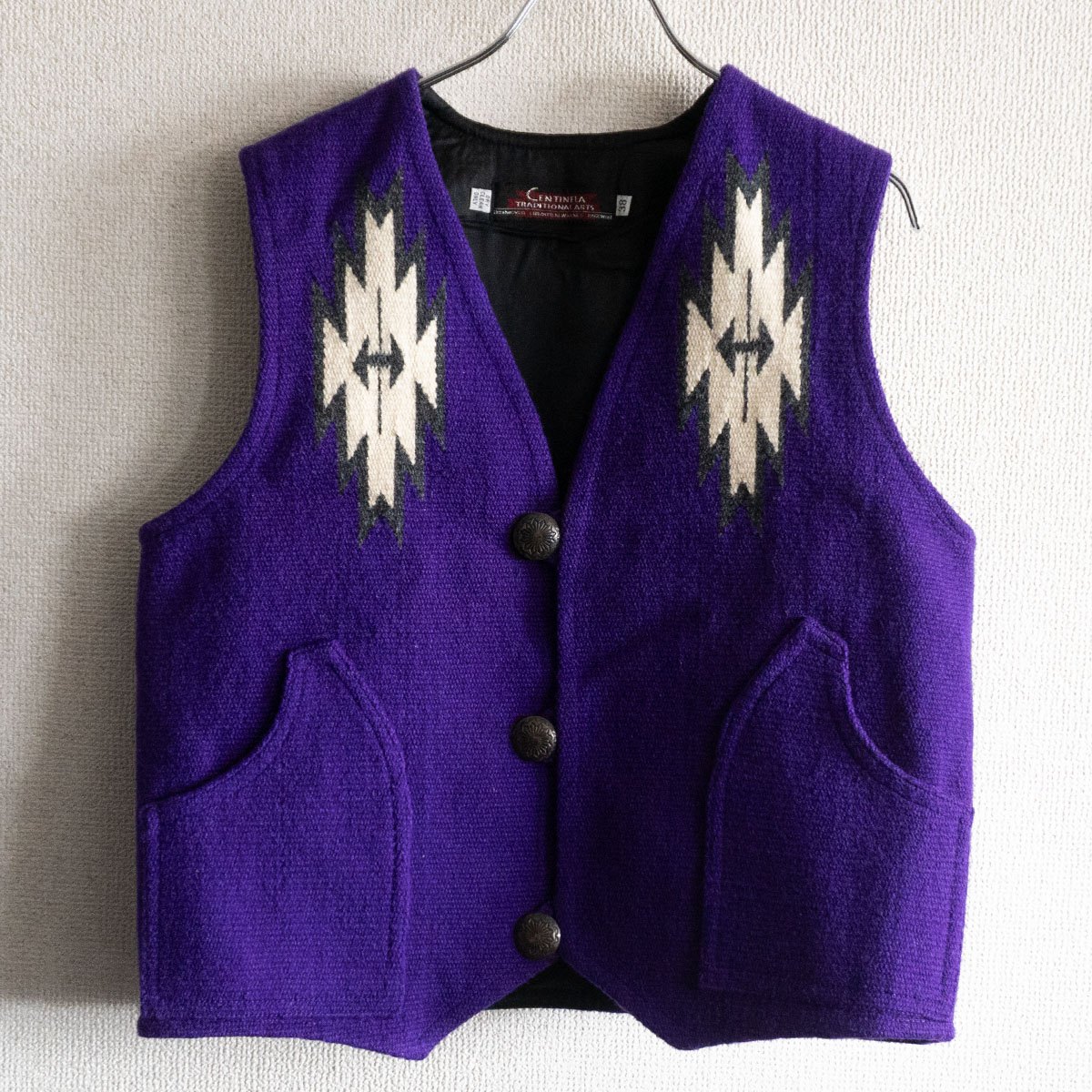 楽天市場】CENTINELA センチネラ チマヨ ウール ラグ ベスト/BLACK