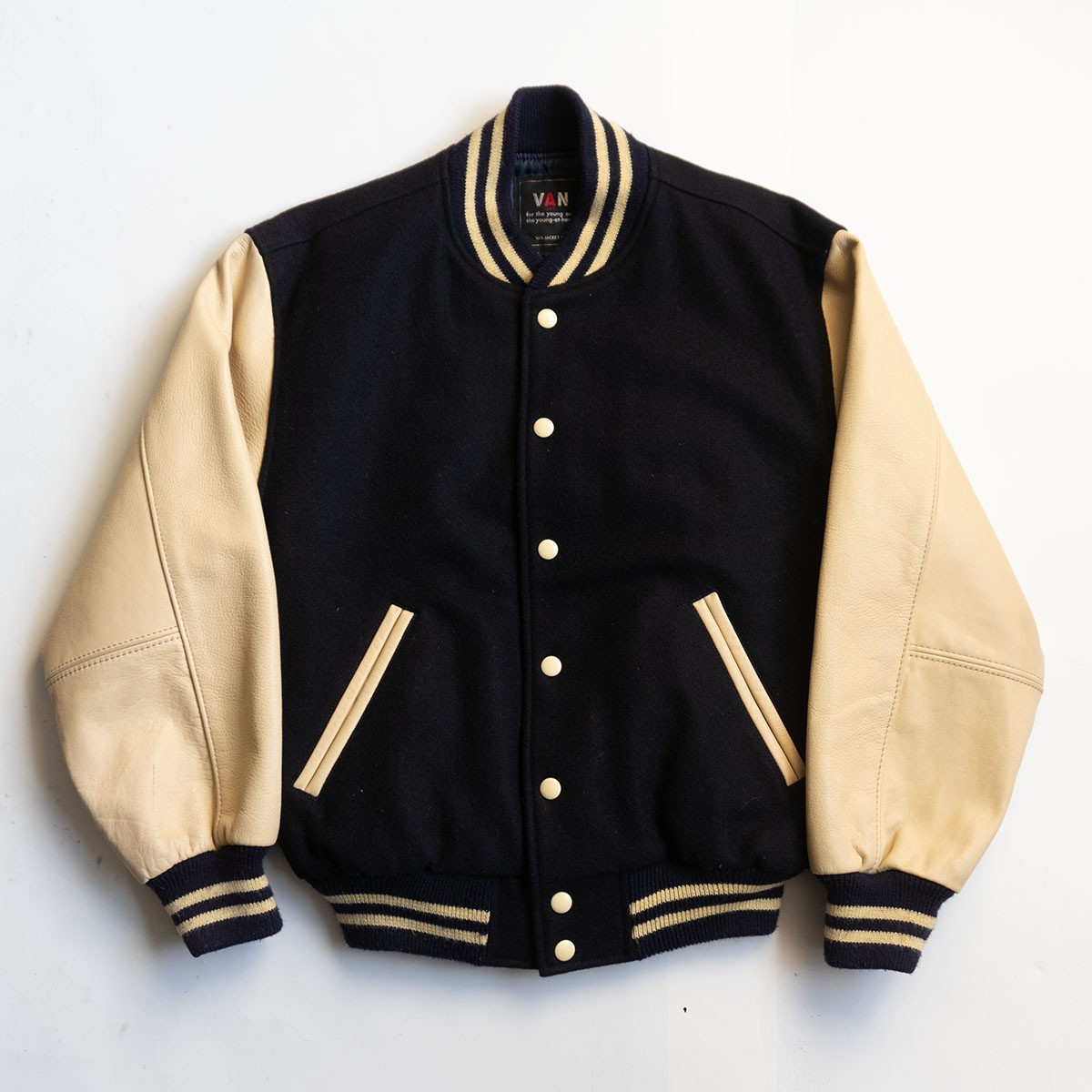 楽天市場】【雰囲気抜群】VAN JAC【袖レザー スタジャン】 ヴァン