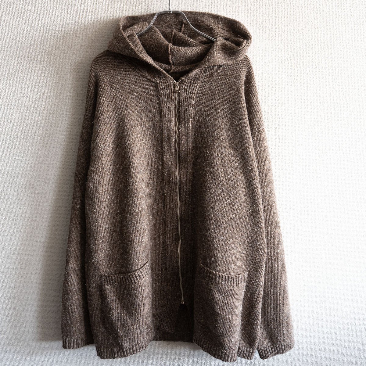 【美品】Y for men【ジップアップ ニットパーカー】 YOHJI YAMAMOTO ヨウジヤマモト ワイズフォーメン ブラウン s2511130