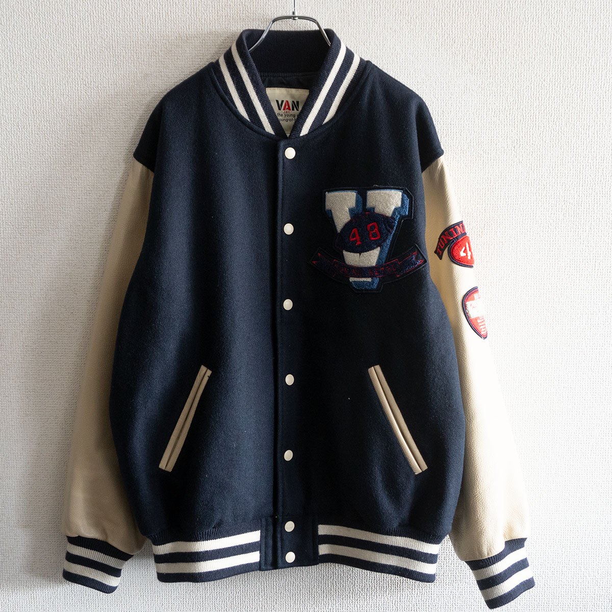 楽天市場】【雰囲気抜群】VAN JAC【袖レザー スタジャン】 ヴァン