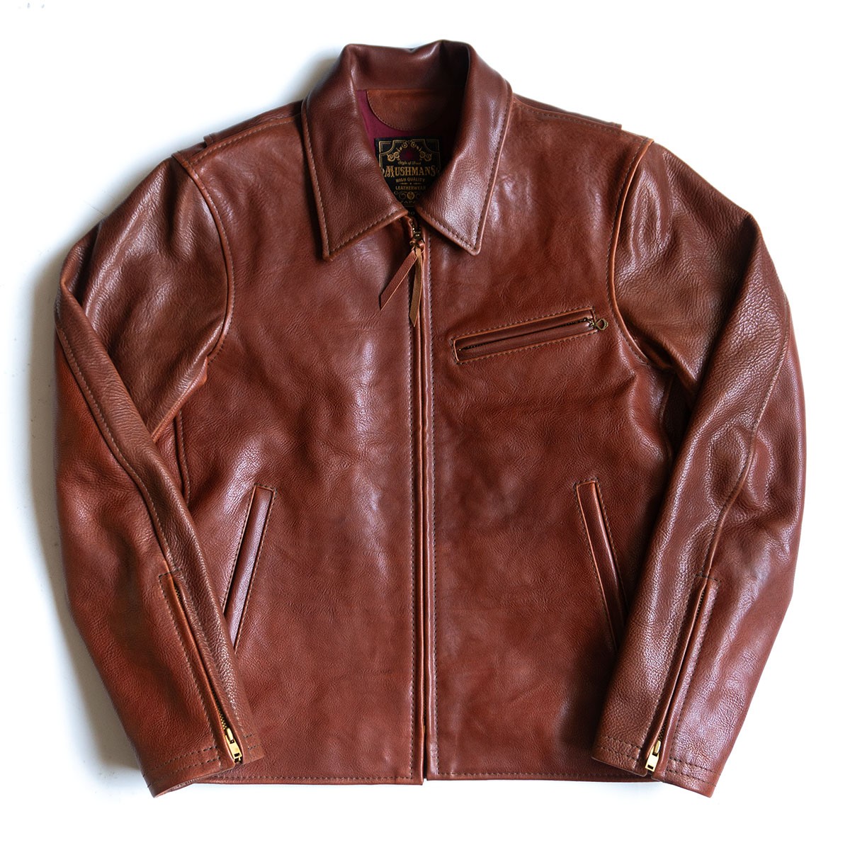 【美品】MUSHMANS【DEFENDER Single Riders Jacket】40 レザー ジャケット マッシュマンズ 25120119