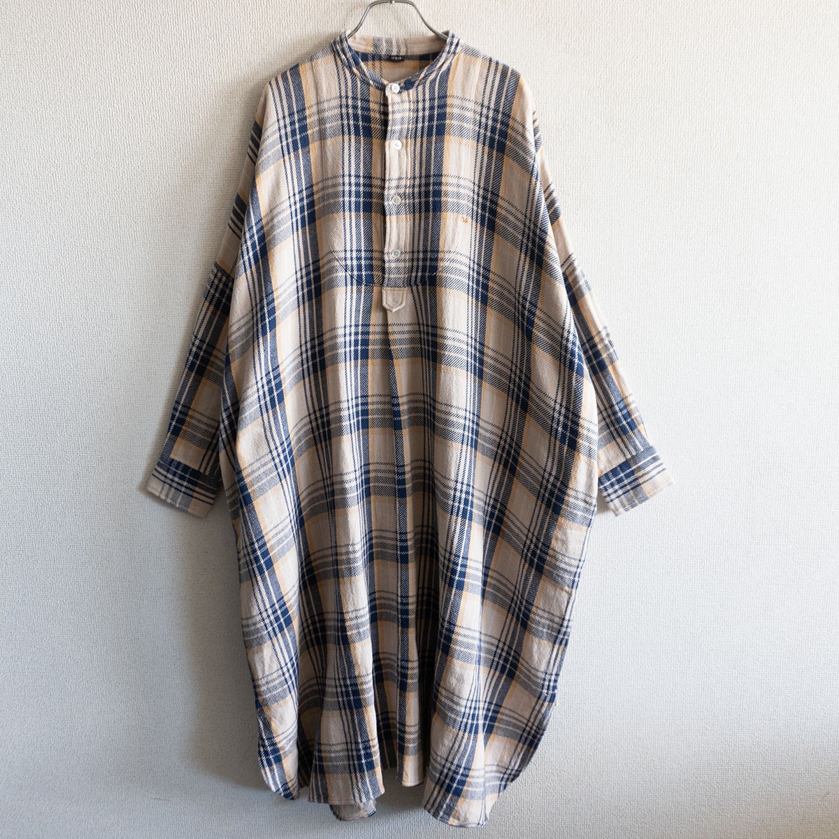【美品】45R【インドうすネルのビッグシャツワンピース】 フォーティーファイブ 45rpm ワンピース 25111266｜OLD BOY SHOP