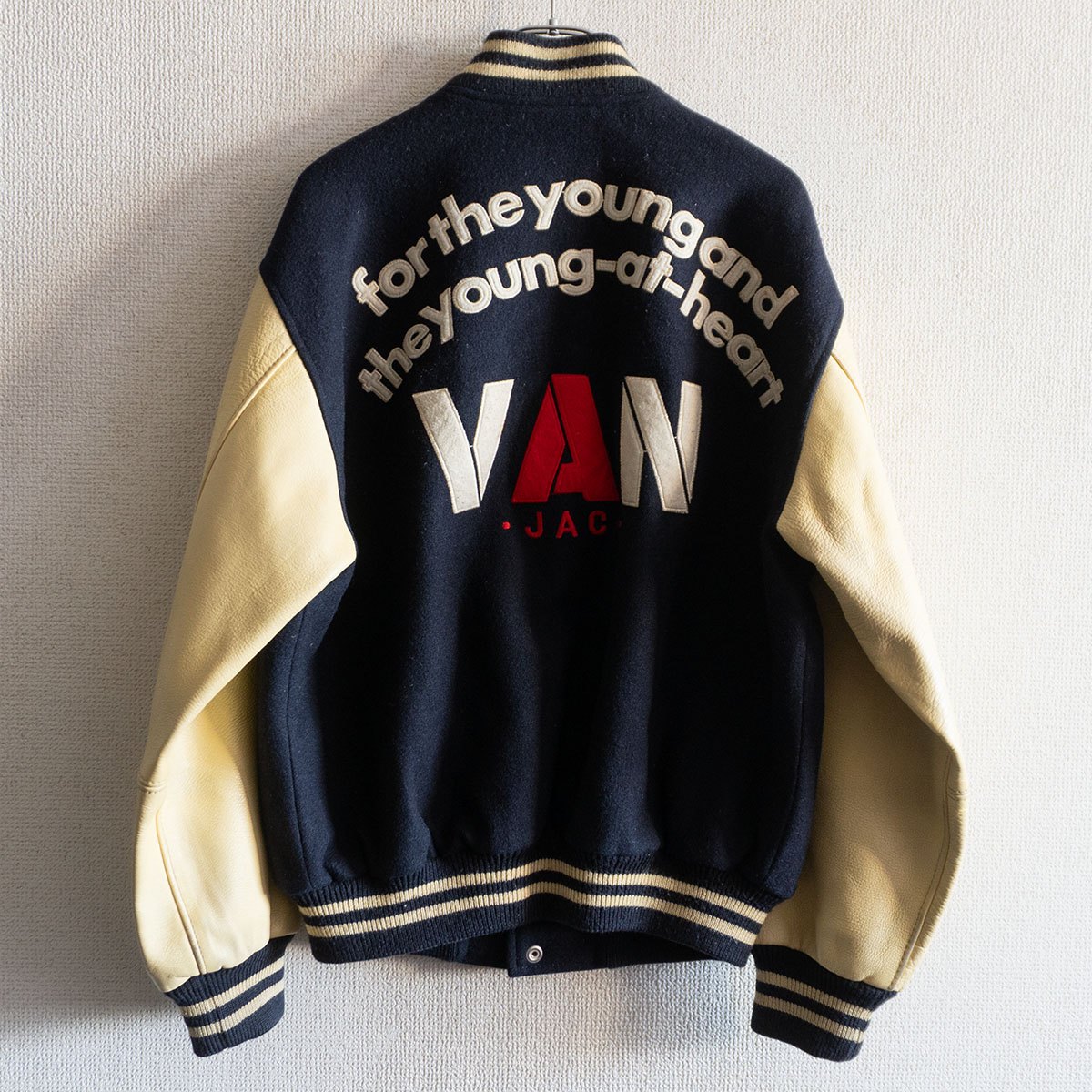 楽天市場】【雰囲気抜群】VAN JAC【袖レザー スタジャン】 ヴァン