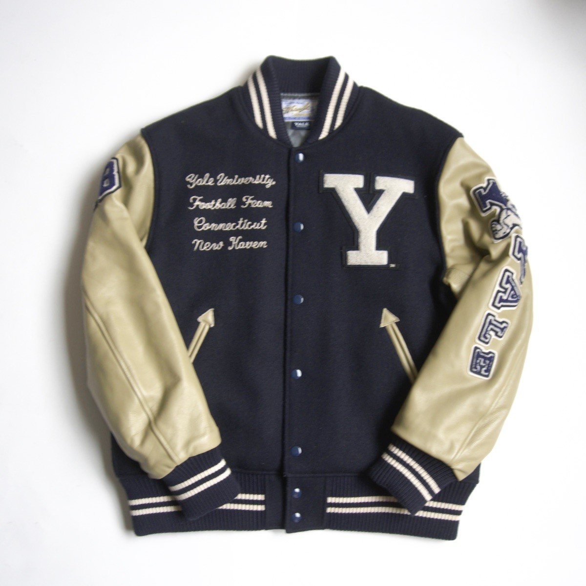 楽天市場】【美品】VAN JAC【袖レザー スタジャン】M ヴァン ワッペン